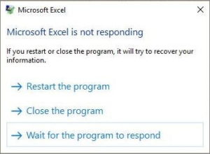 MS Excel Not Responding