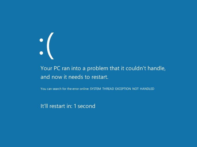 bsod System Thread Exception Not Handled Error