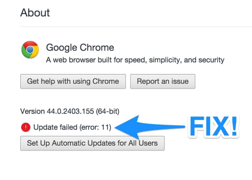 Chrome update error featured image