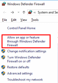 Configure Windows Firewall- data error protect